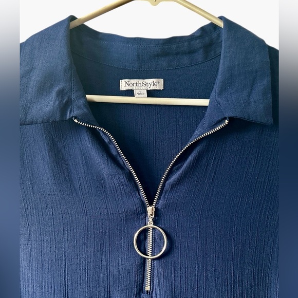 NorthStyle Shift Dress Vacation Lightweight Flowy Navy Blue Women’s Large - Picture 2 of 5